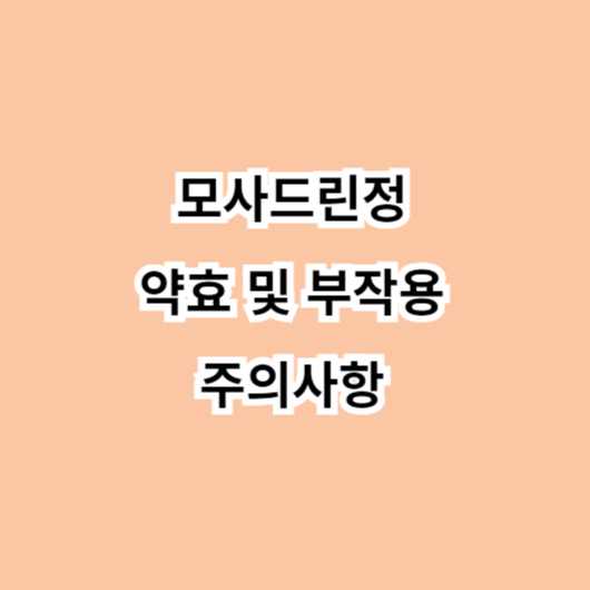 모사드린정 약효