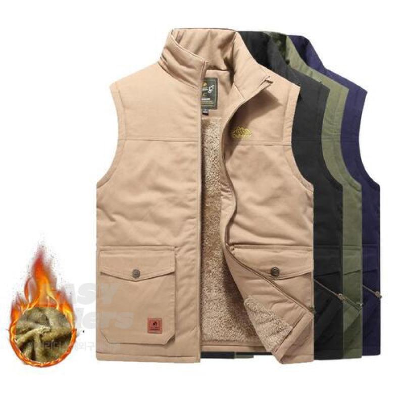 남자 기모 조끼 포켓 멀티 패딩 방한 남성
