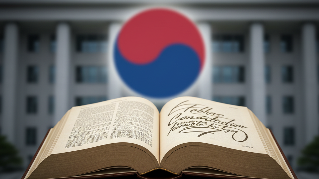 법원, 법전, 태극기 사진