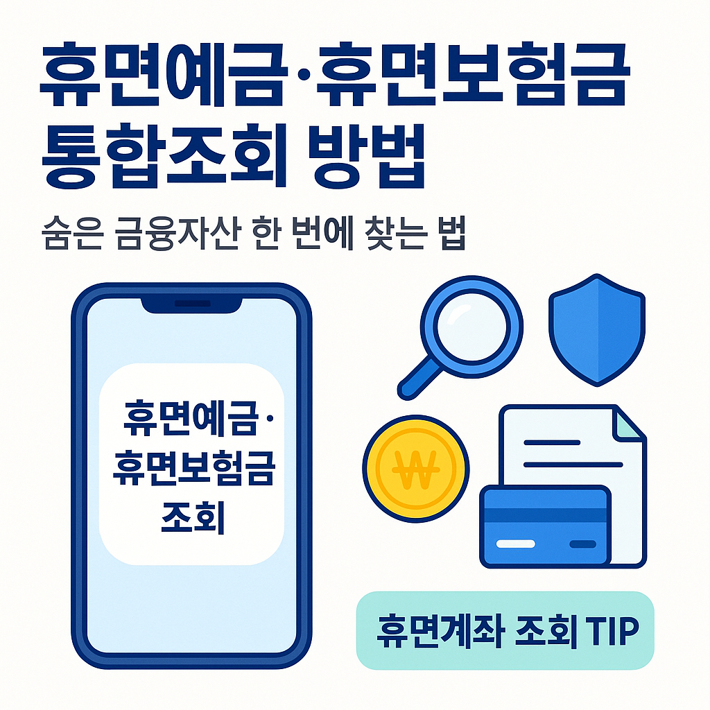 휴면예금·휴면보험금 통합조회 방법|숨은 내 돈 한 번에 찾는 법