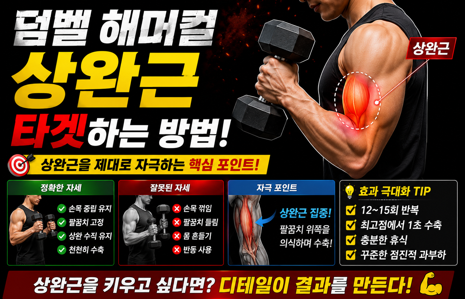 덤벨 해머컬, 상완근은 어떻게 타겟해야 할까