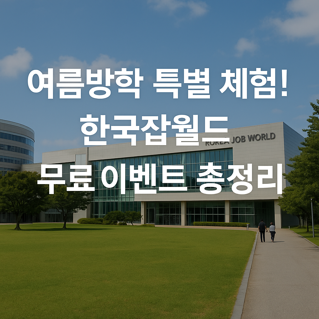 여름방학 특별 체험! 한국잡월드 무료 이벤트