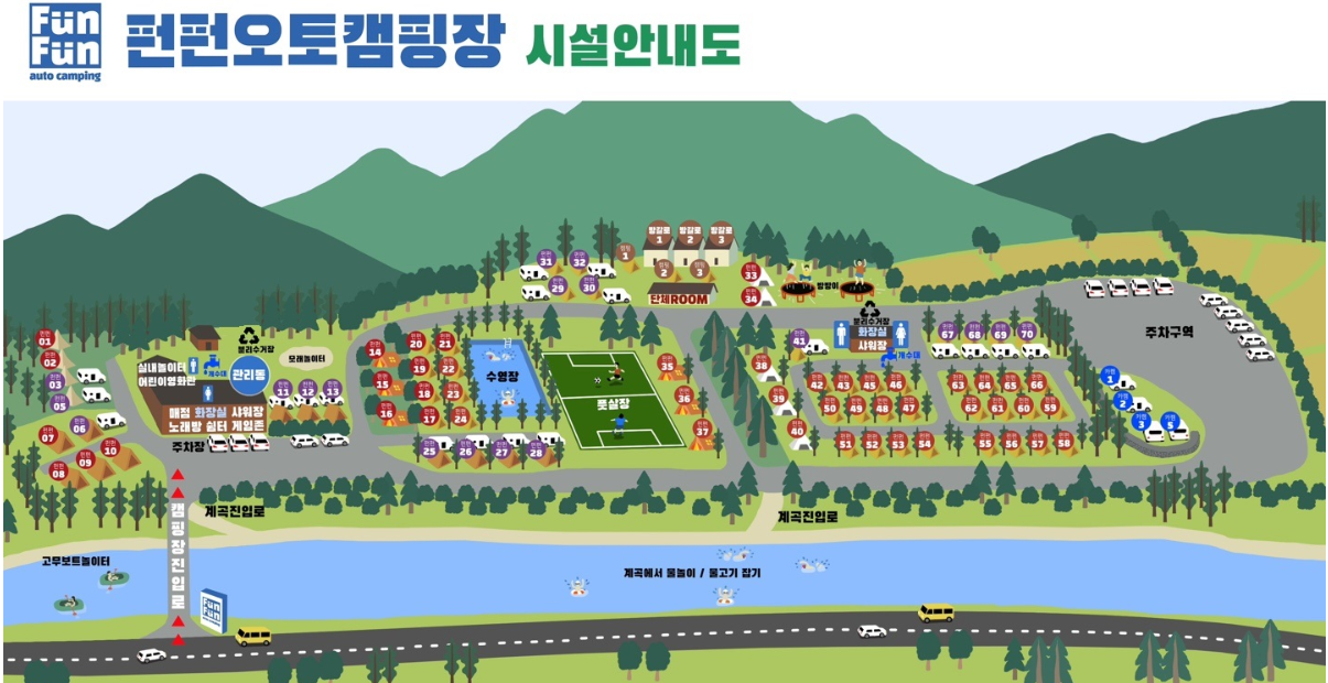 펀펀캠핑장 사이트 배치도