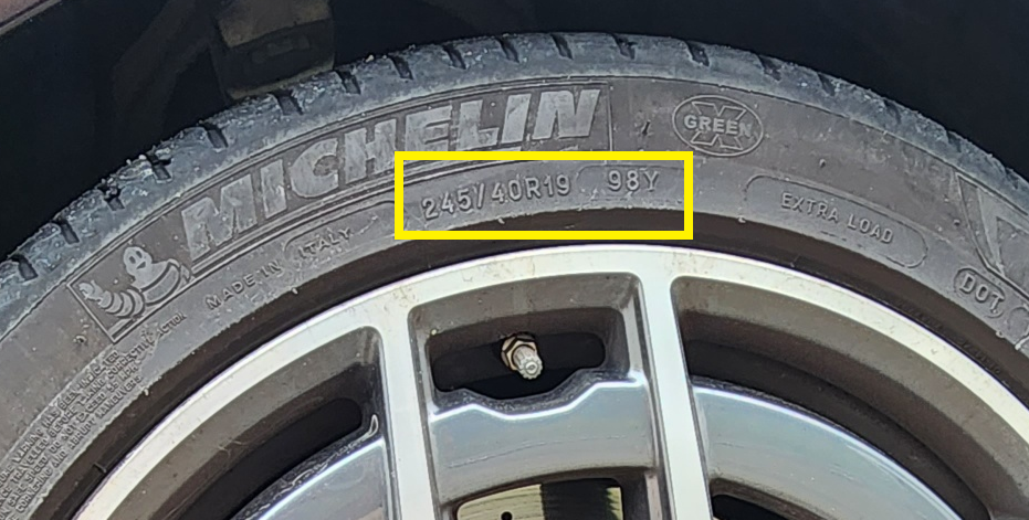 타이어사이즈,하중,속도확인