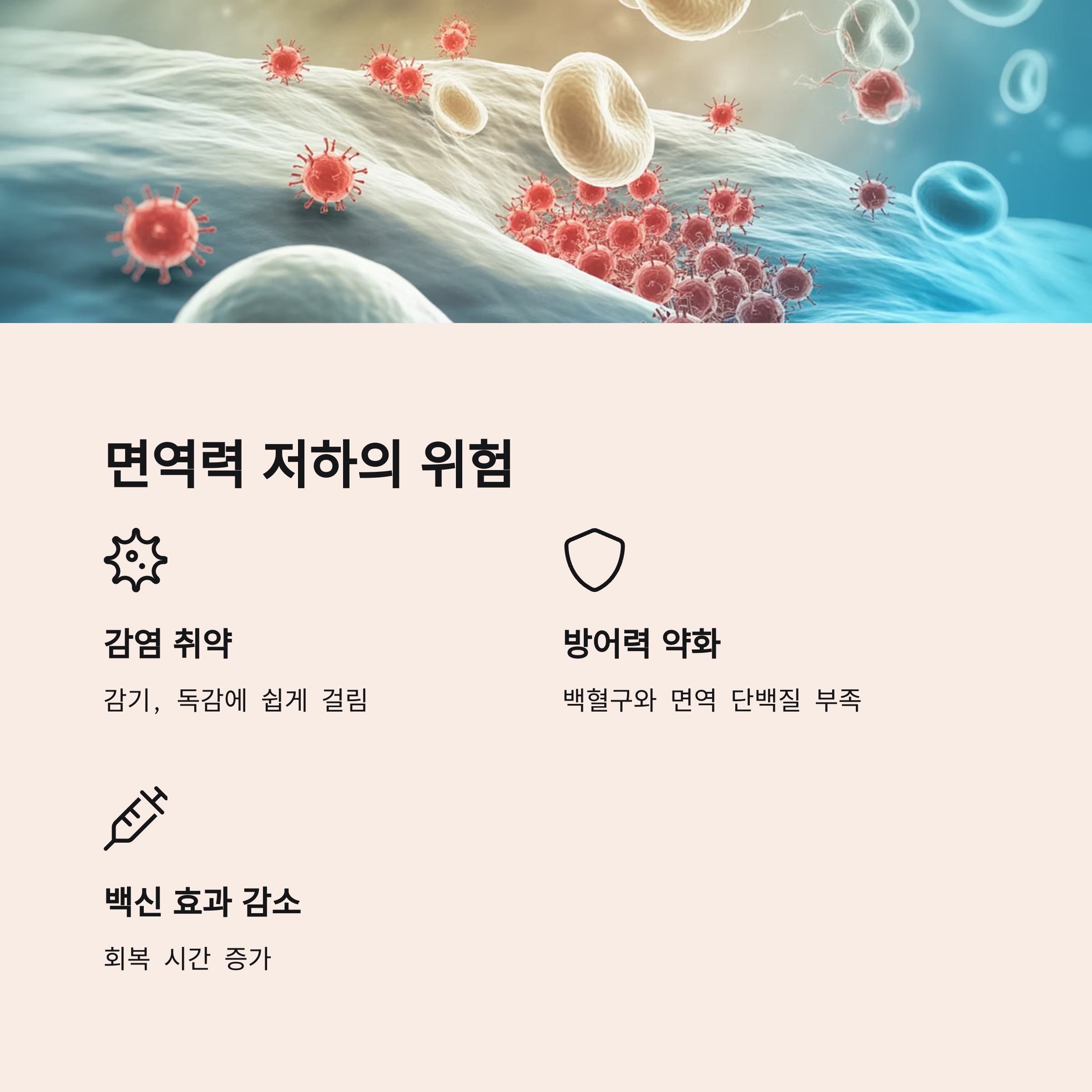 면역력 저하로 감염병에 취약해짐 관련 사진