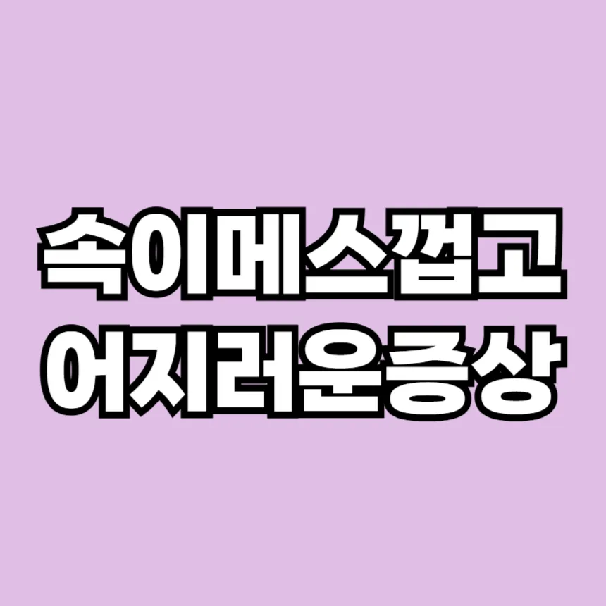 속이 메스껍고 어지러운 증상
