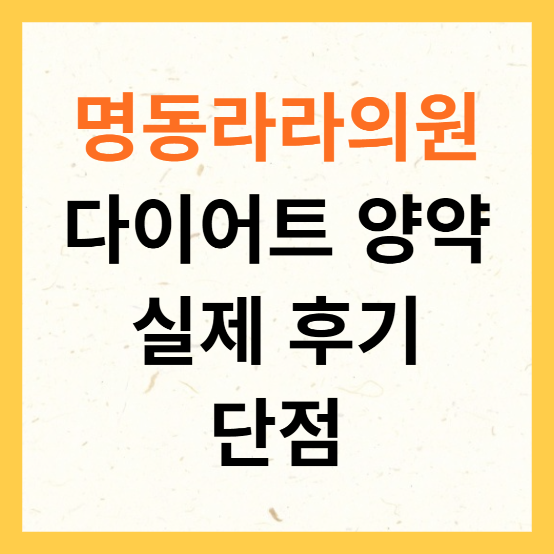 명동라라의원 다이어트 양약 실제 후기 단점