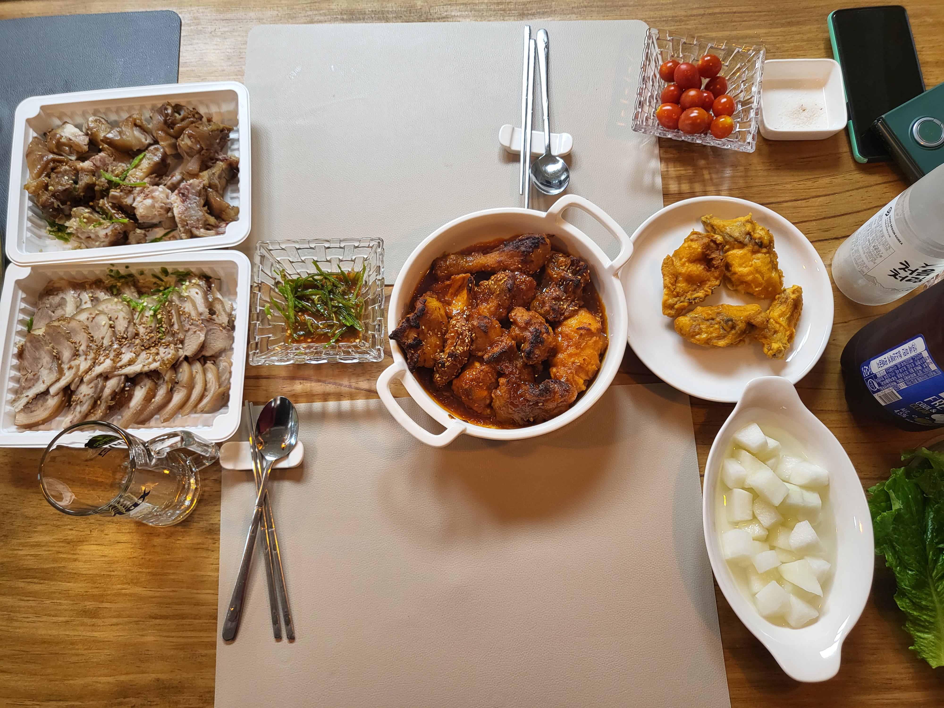 청주 과일주는 치킨집 - 집에서 항공샷