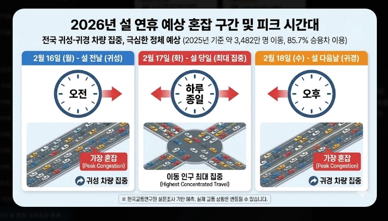 2026년 설 연휴 고속도로 통행료 면제 일정 총정리