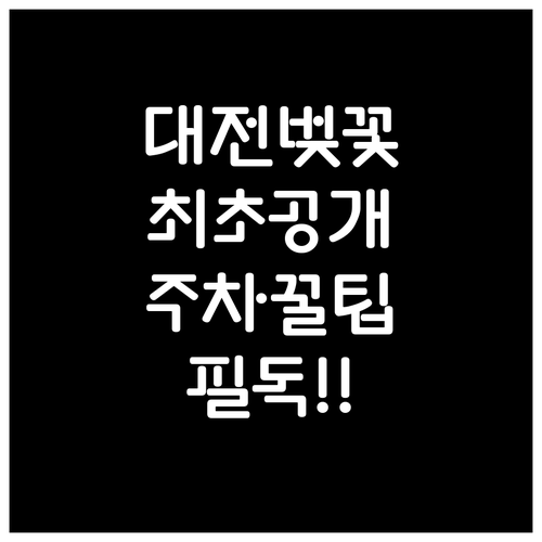 대전 벚꽃 명소 3곳 개화 예상일과 ..