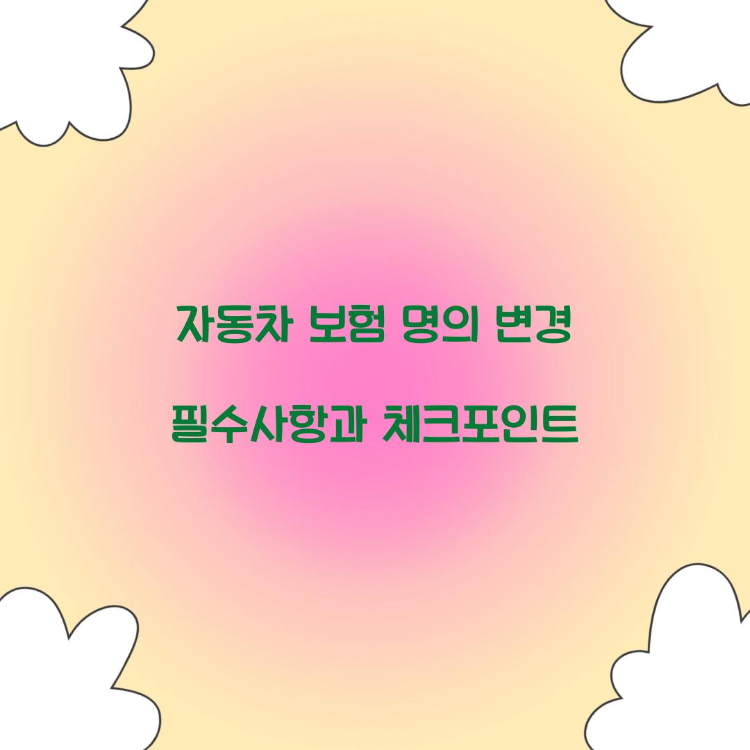 자동차 보험 명의 변경