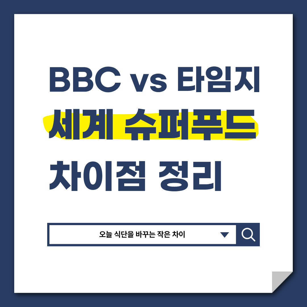 BBC vs 타임지, 세계 슈퍼푸드 차이점 정리