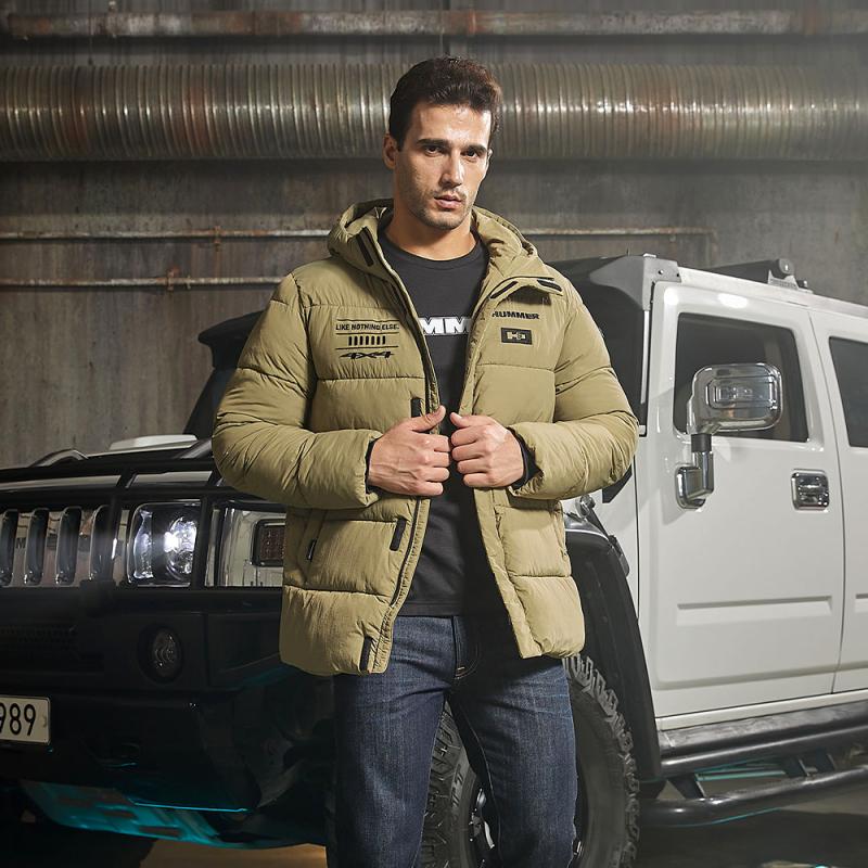 험머 남성 H3 레플리카 퀼팅 패딩 카키