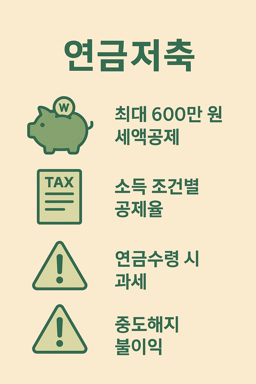 연금저축 특징 요약 이미지