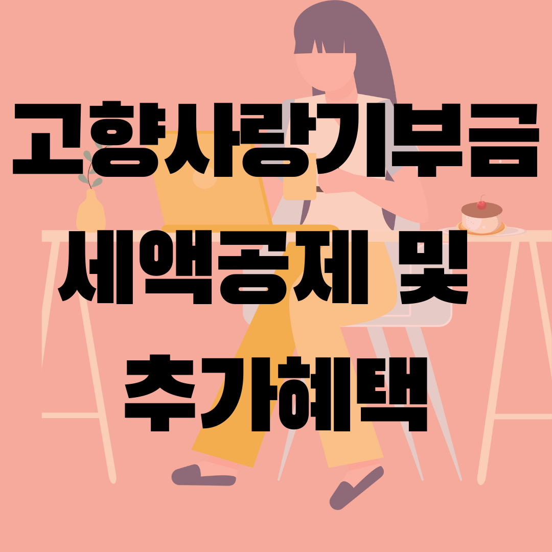 고향사랑기부금 세액공제 및 혜택