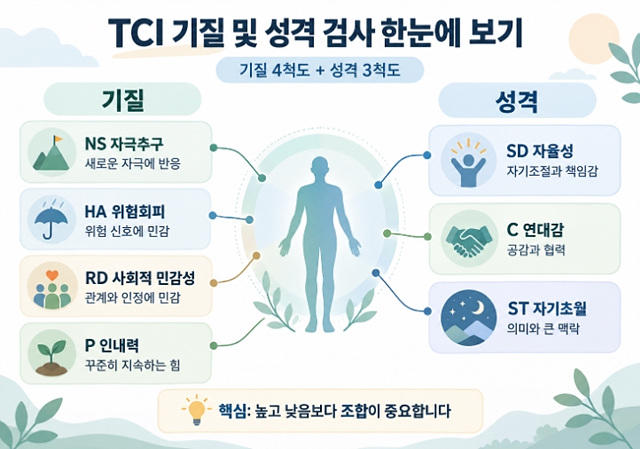 TCI 기질 및 성격 무료검사 해석방법