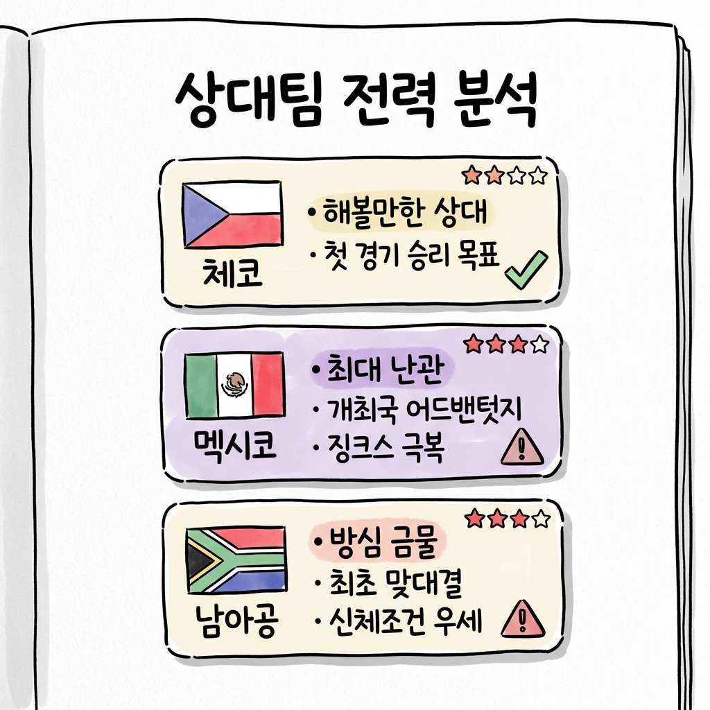 대한민국 월드컵 일정 조편성