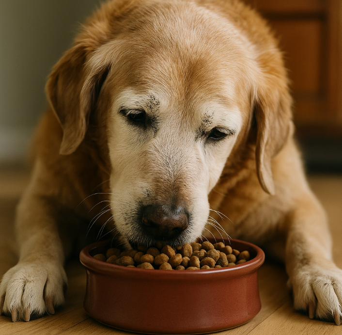 노령견 사료 섭취 이미지