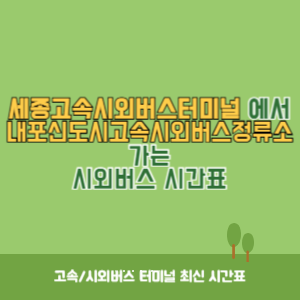 세종고속시외버스터미널에서 내포신도시고속시외버스정류소 가는 시외버스 시간표 최신정보