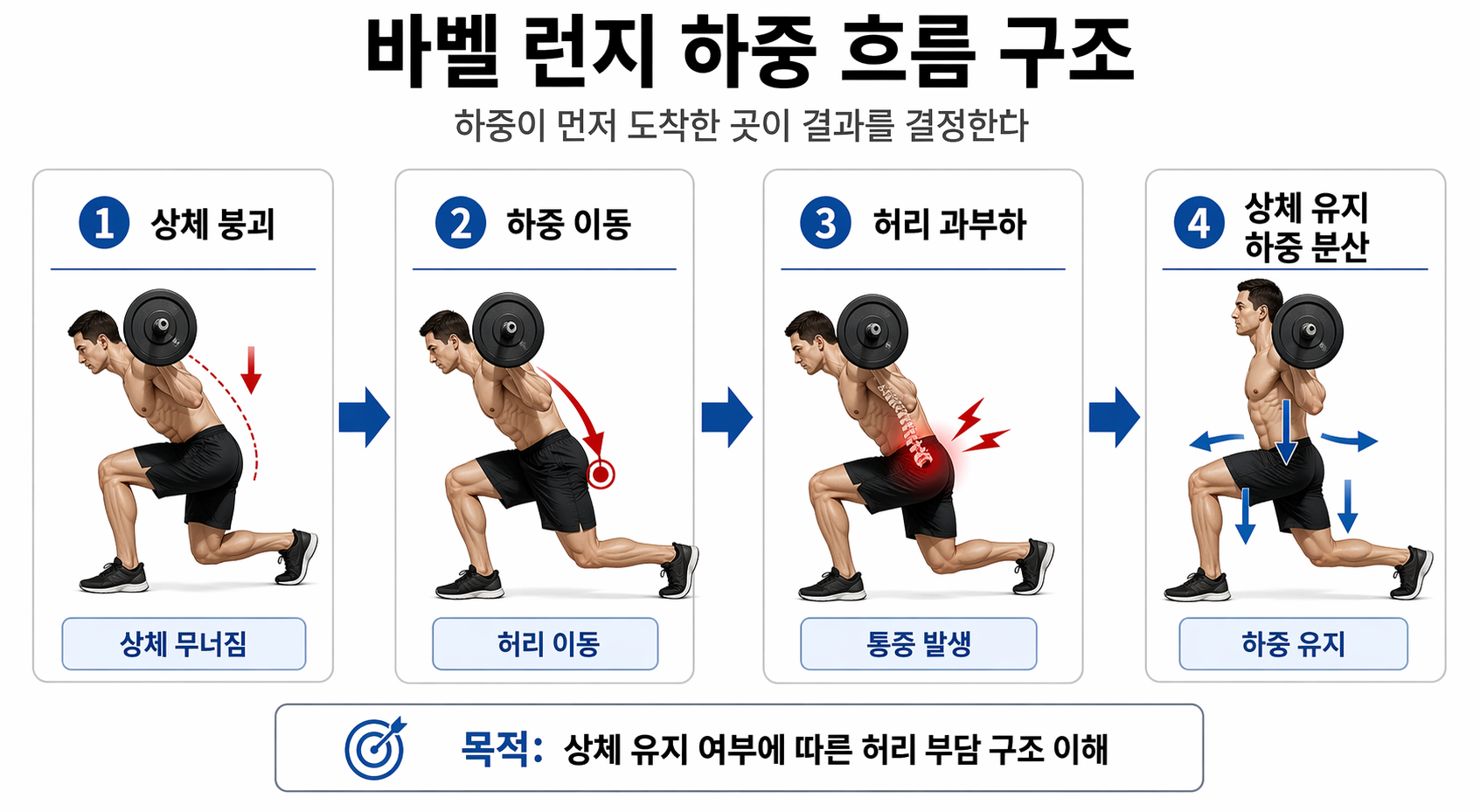 &ldquo;바벨 런지 하중 흐름 구조&rdquo;