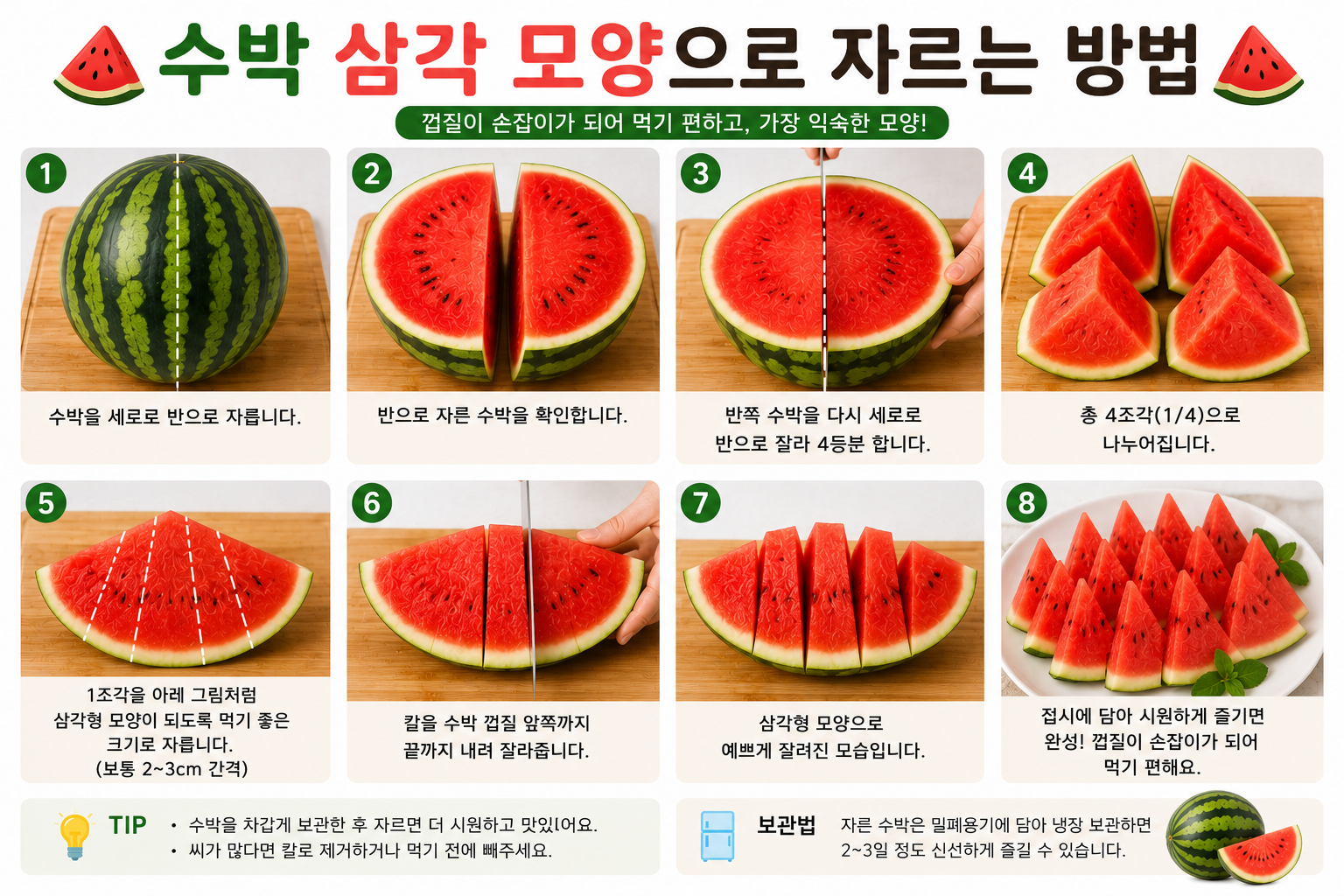 삼각 모양으로 자르는 방법
