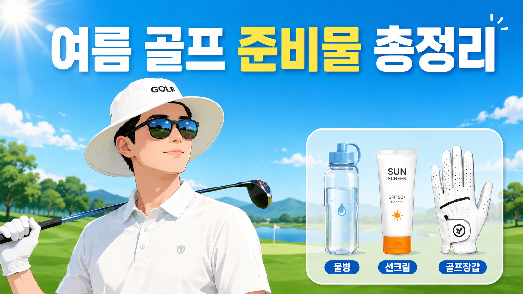 여름 골프 준비물과 복장을 초보 눈높이로 총정리했습니다. 소재별 골프웨어 고르는 법, SPF 50 이상 선크림, 모자&middot;선글라스, 쿨메쉬 장갑, 하루 2리터 수분 전략과 티타임 선택까지 더위에 무너지지 않고 18홀 버티는 법을 담았습니다.