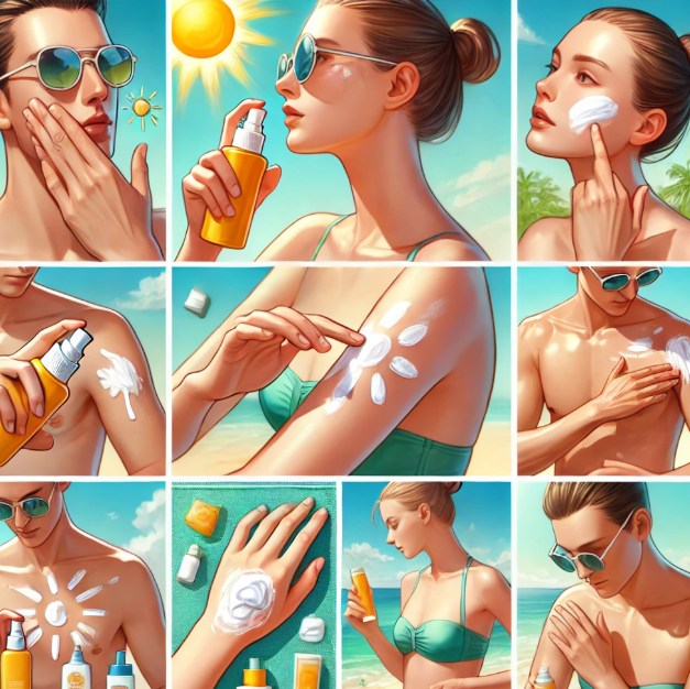 선크림 바르는 사람