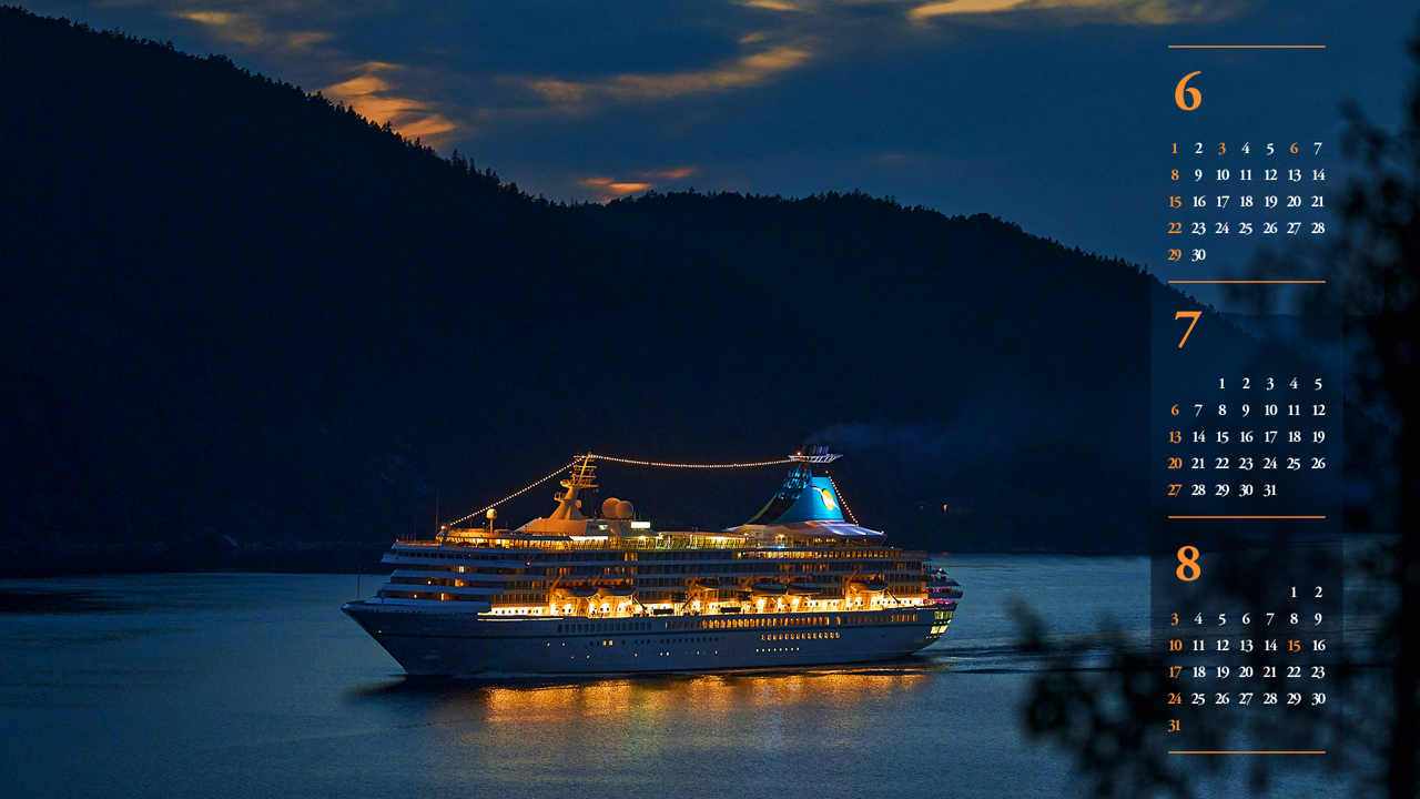 15 크루즈 야경 B - 2025년7월 노트북배경화면