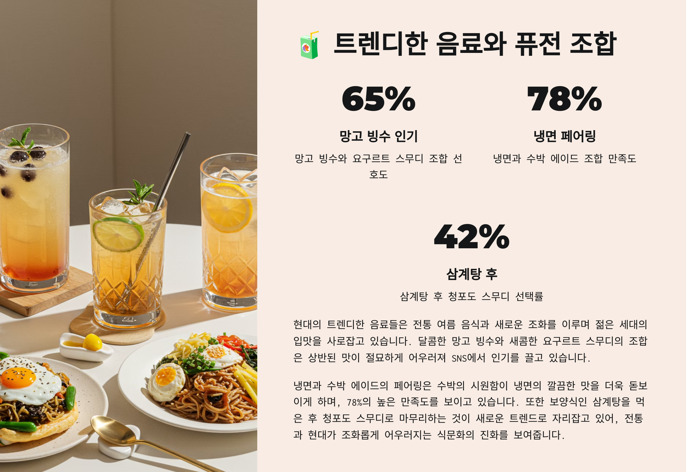 🧃 트렌디한 음료와 퓨전 조합