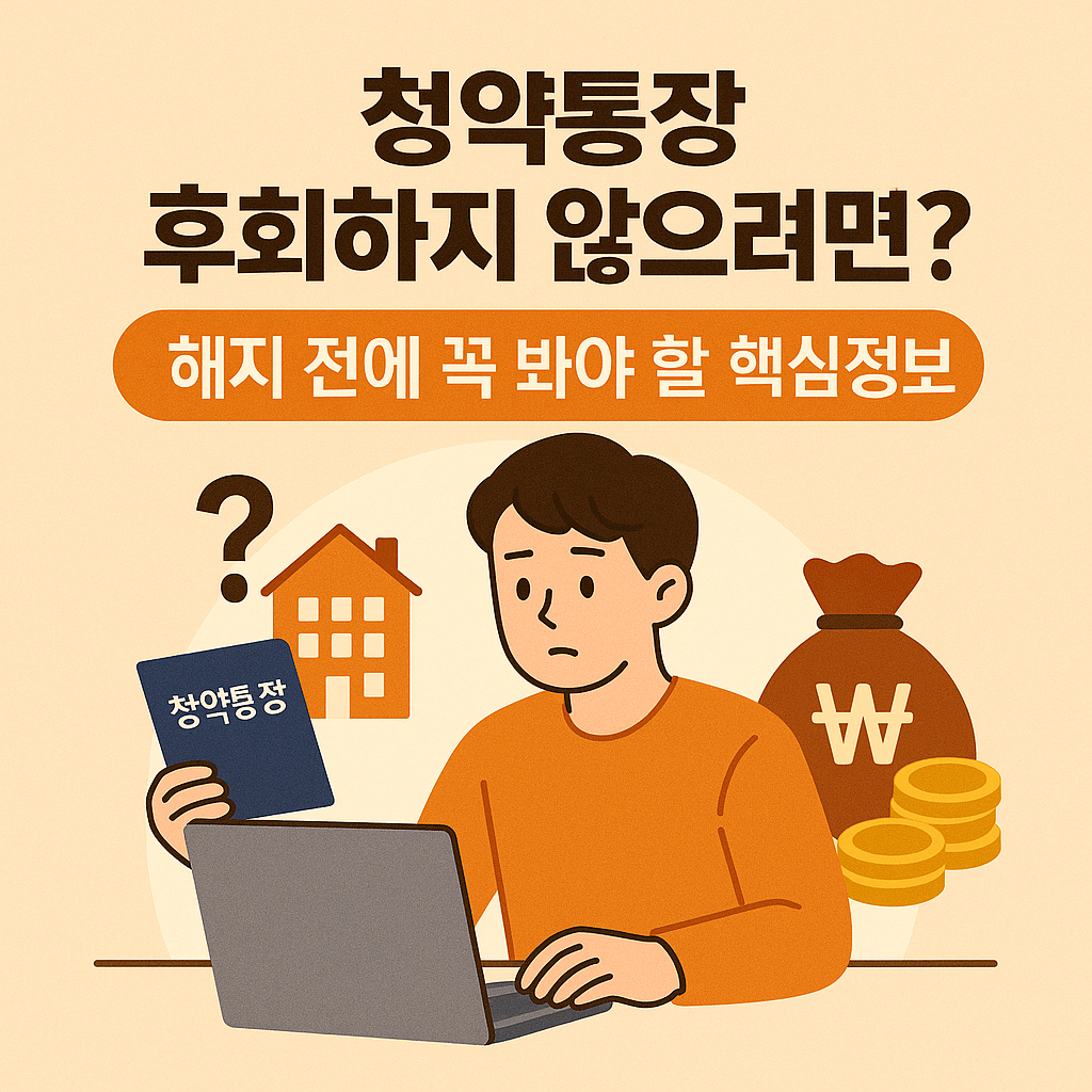 청약통장 해지 후회 이유 청약통장 해지 왜 다들 후회할까 2025년 제도 변경 전 꼭 확인하세요!