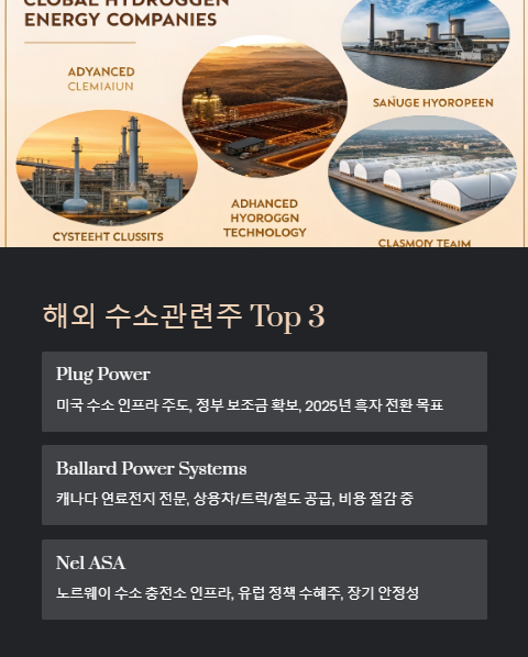 해외 수소 관련주 탑3