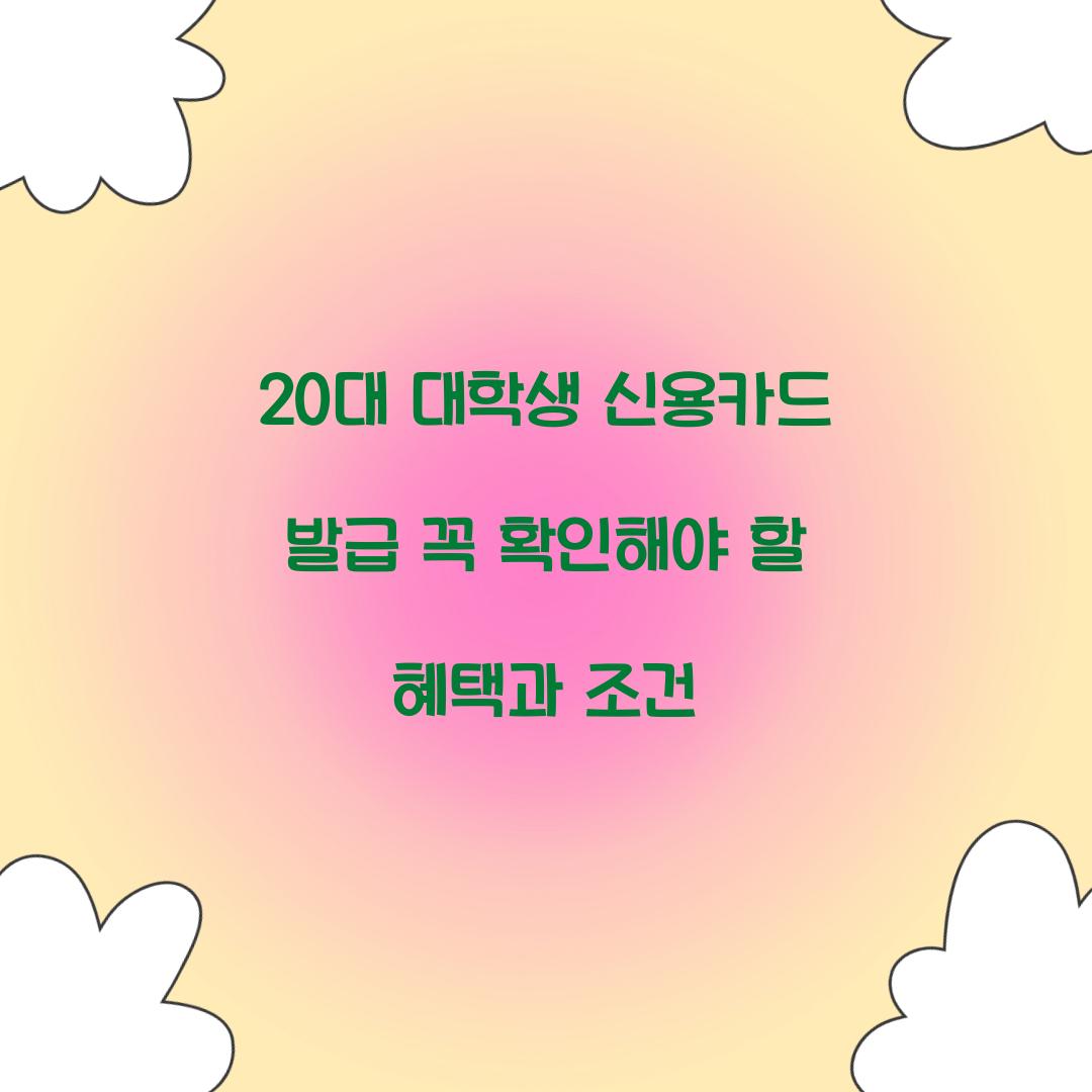 20대 대학생 신용카드 발급