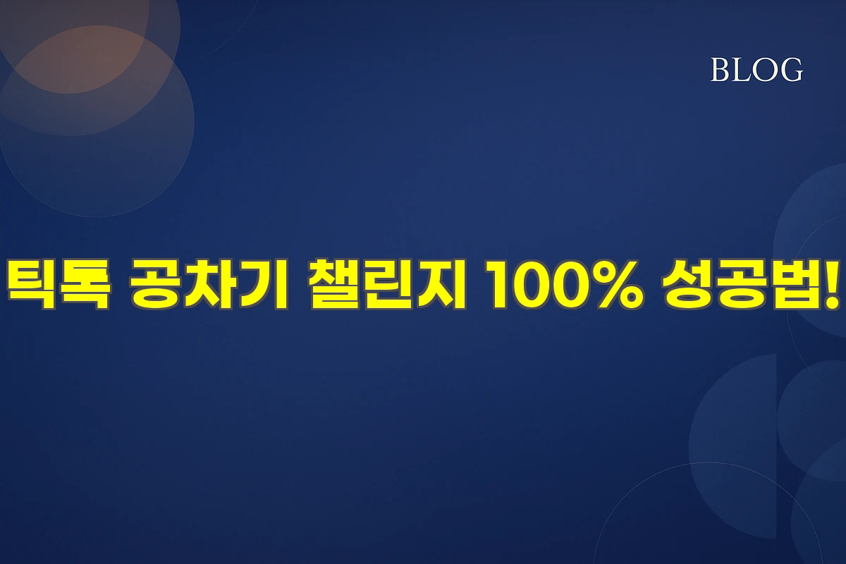 틱톡 공차기 챌린지 100% 성공법!