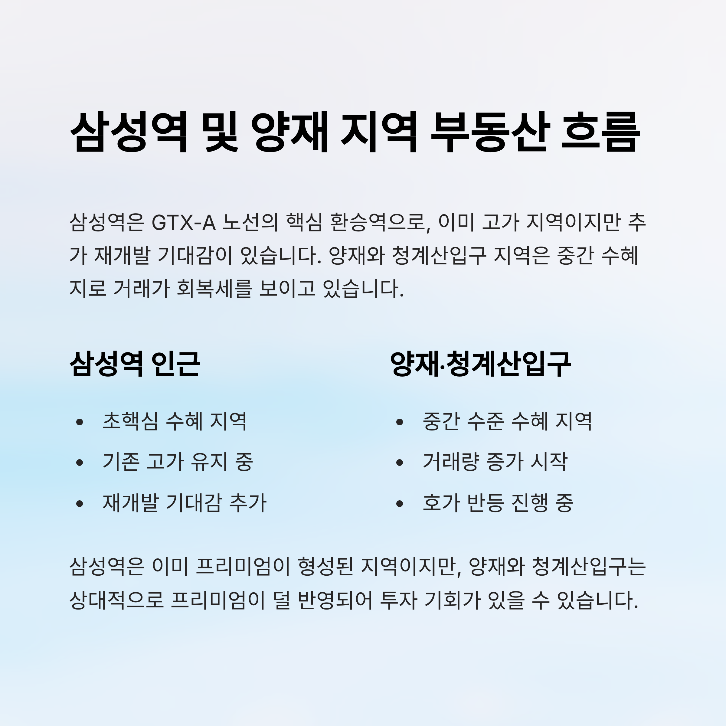 GTX-A 노선 수혜지역 총정리|동탄부터 삼성까지 부동산 흐름은?