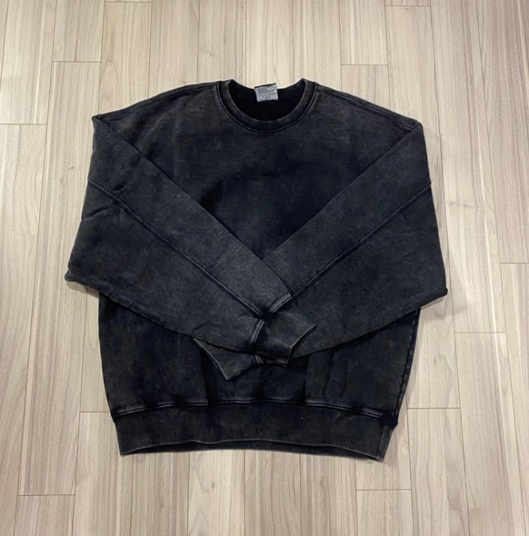 소버먼트 950G 스톤 워시드 스톤워싱 스웨트 맨투맨 블랙