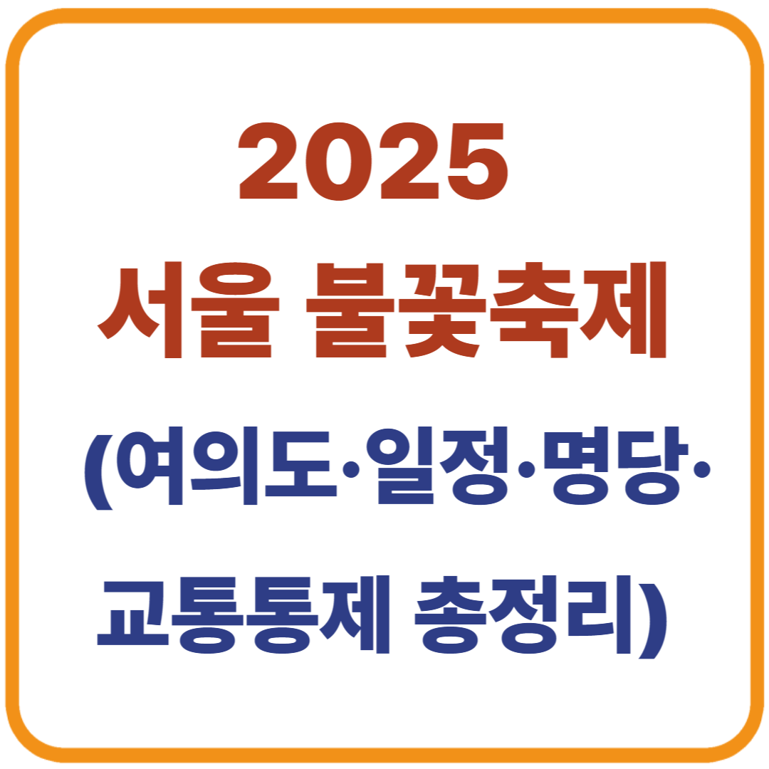 2025 서울 불꽃축제 불꽃축제 명당자리 BEST 7
