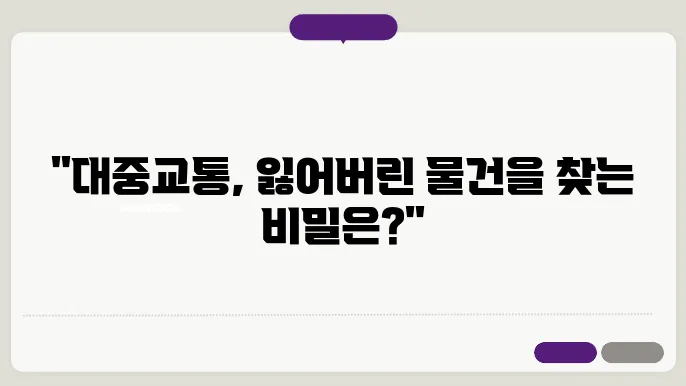 대중교통에서 물건 잃어버렸을 때 대처법 분실물, 분실물 센터, 분실물 찾는 법