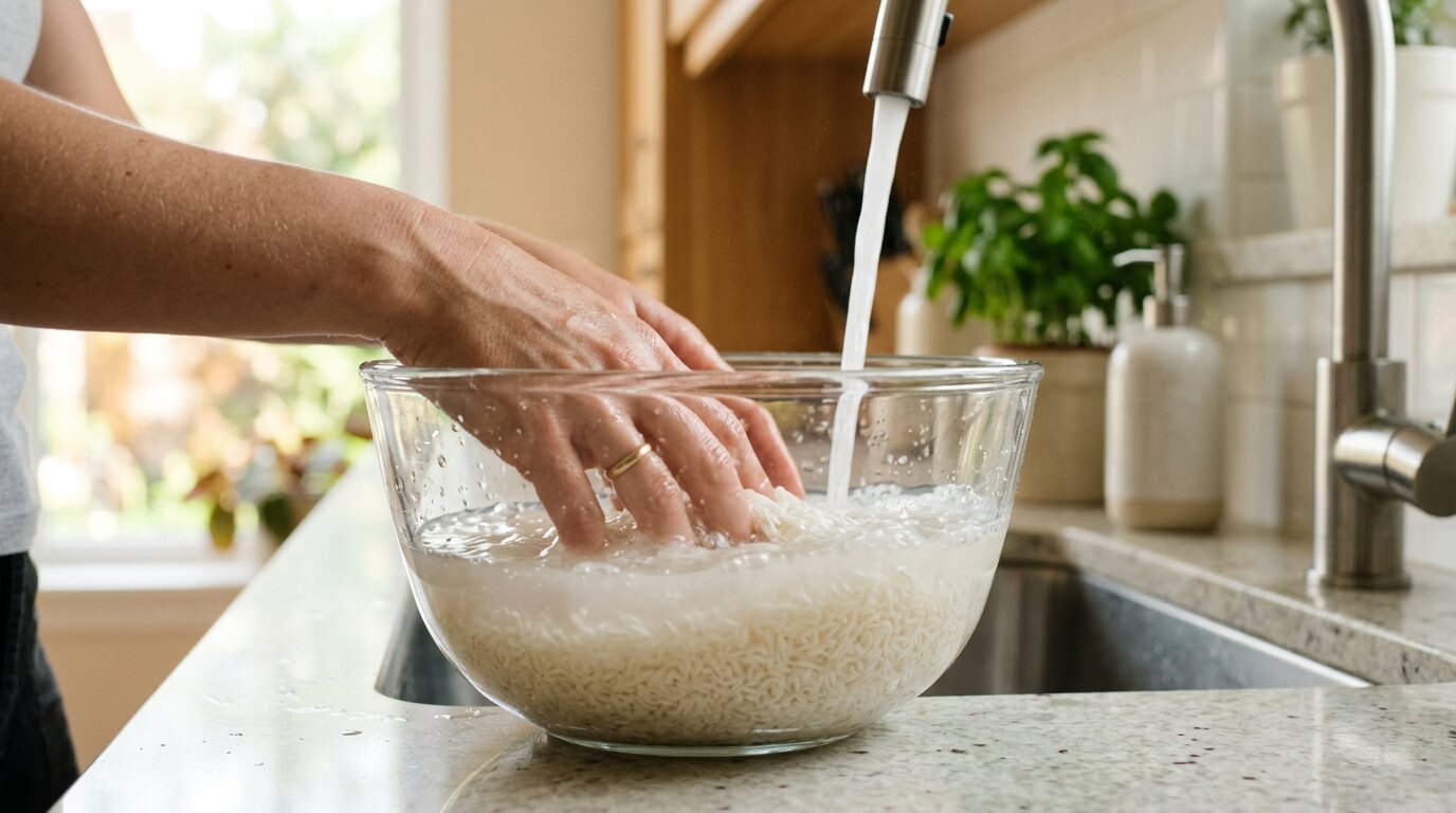 흐르는 물에 쌀을 씻는 올바른 쌀 씻는 법, 쌀 세척 횟수와 방법