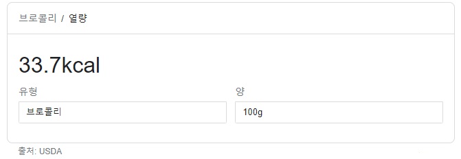 브로콜리 칼로리