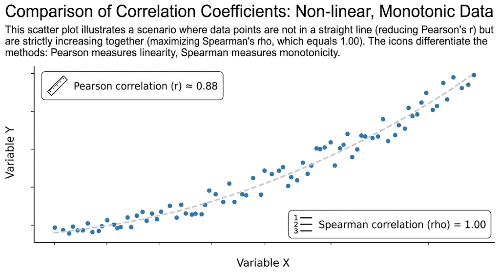 Pearson vs. Spearman