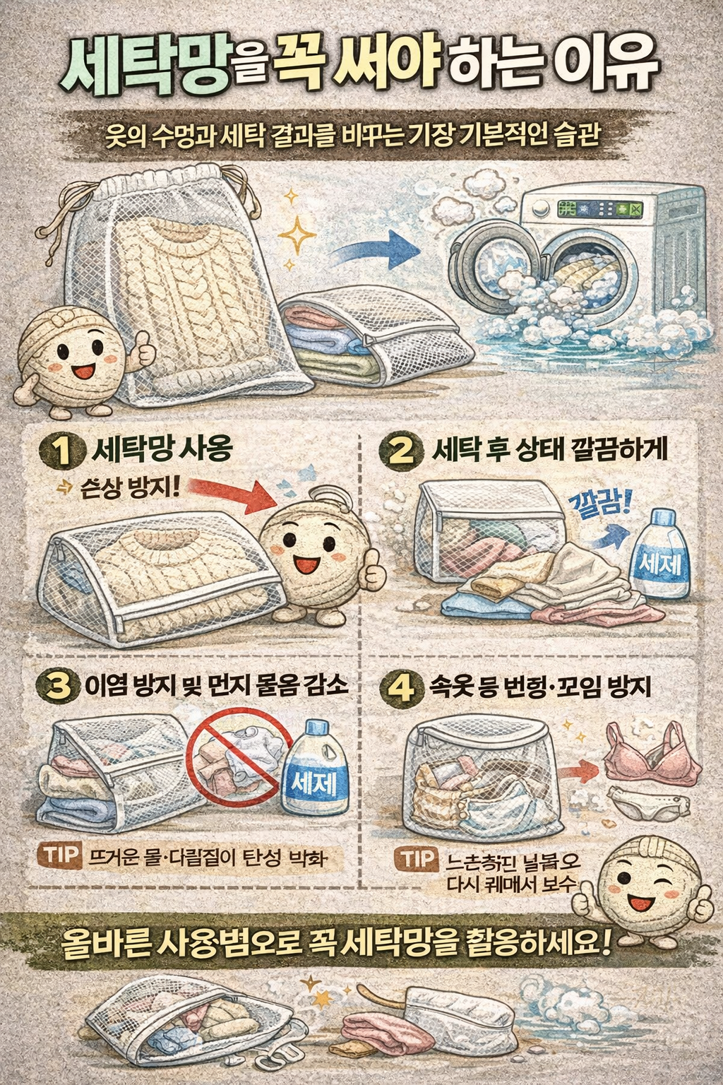 세탁망을 꼭 써야 하는 이유 – 옷의 수명과 세탁 결과를 바꾸는 가장 기본적인 습관