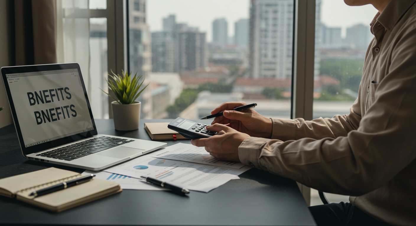 인터넷을-하면서-실업급여를-체크하는-퇴사자