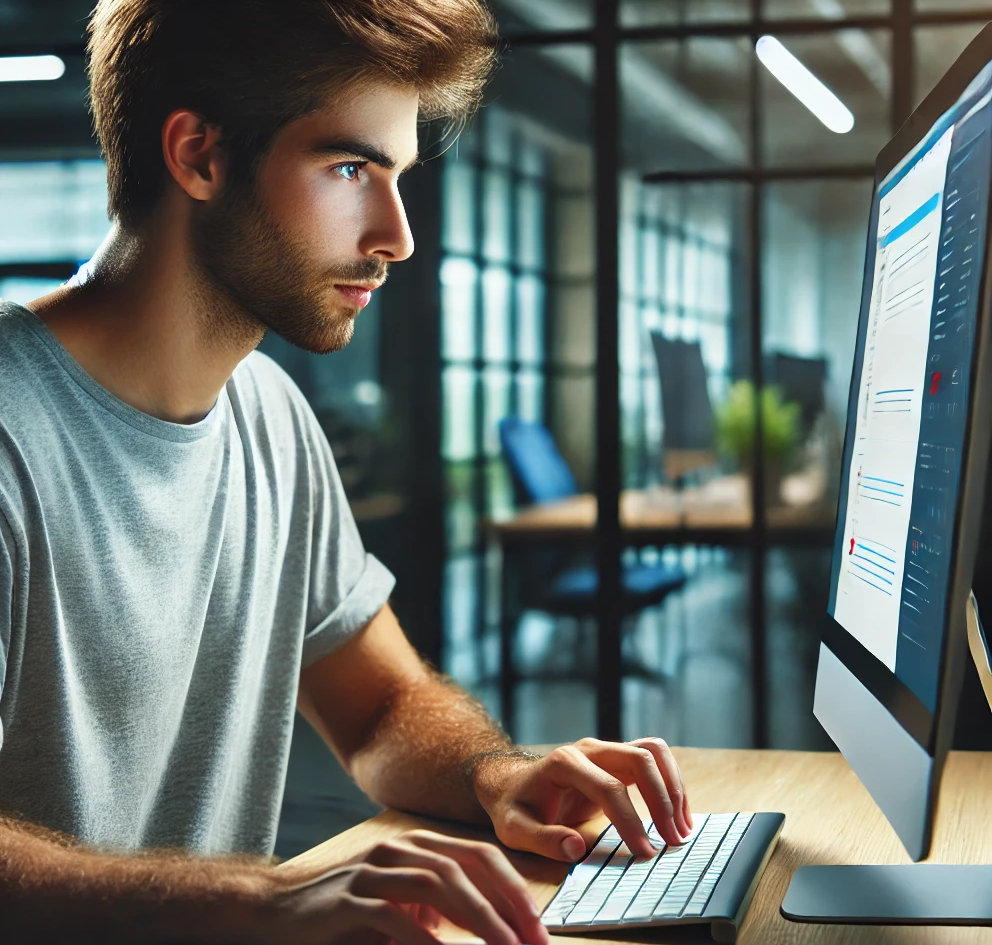 컴퓨터를 활용하고 있는 사람