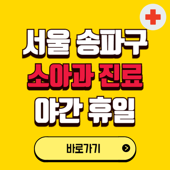 서울 송파구 야간 소아과 진료병원 찾기 ❘ 24시 일요일 주말 연휴 응급진료 추천 잘하는 곳