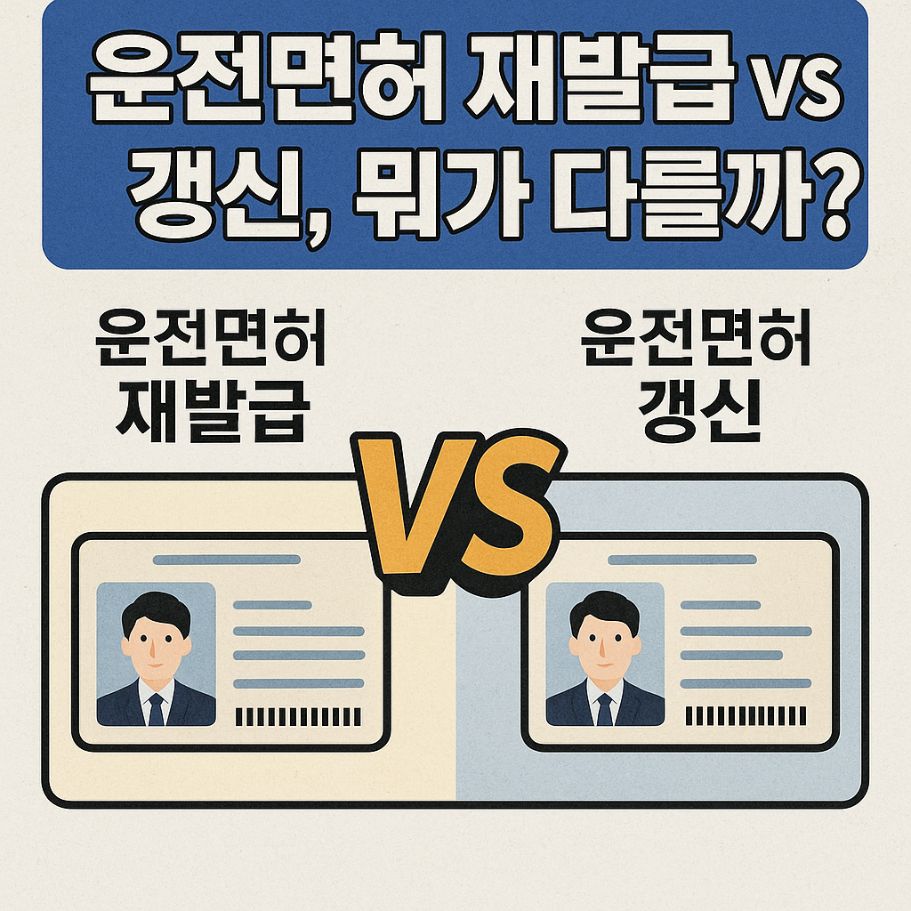 운전면허 재발급 vs 갱신, 뭐가 다를까? 상황별 정리