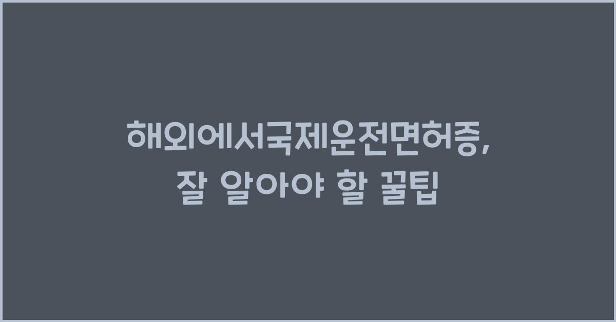 해외에서국제운전면허증