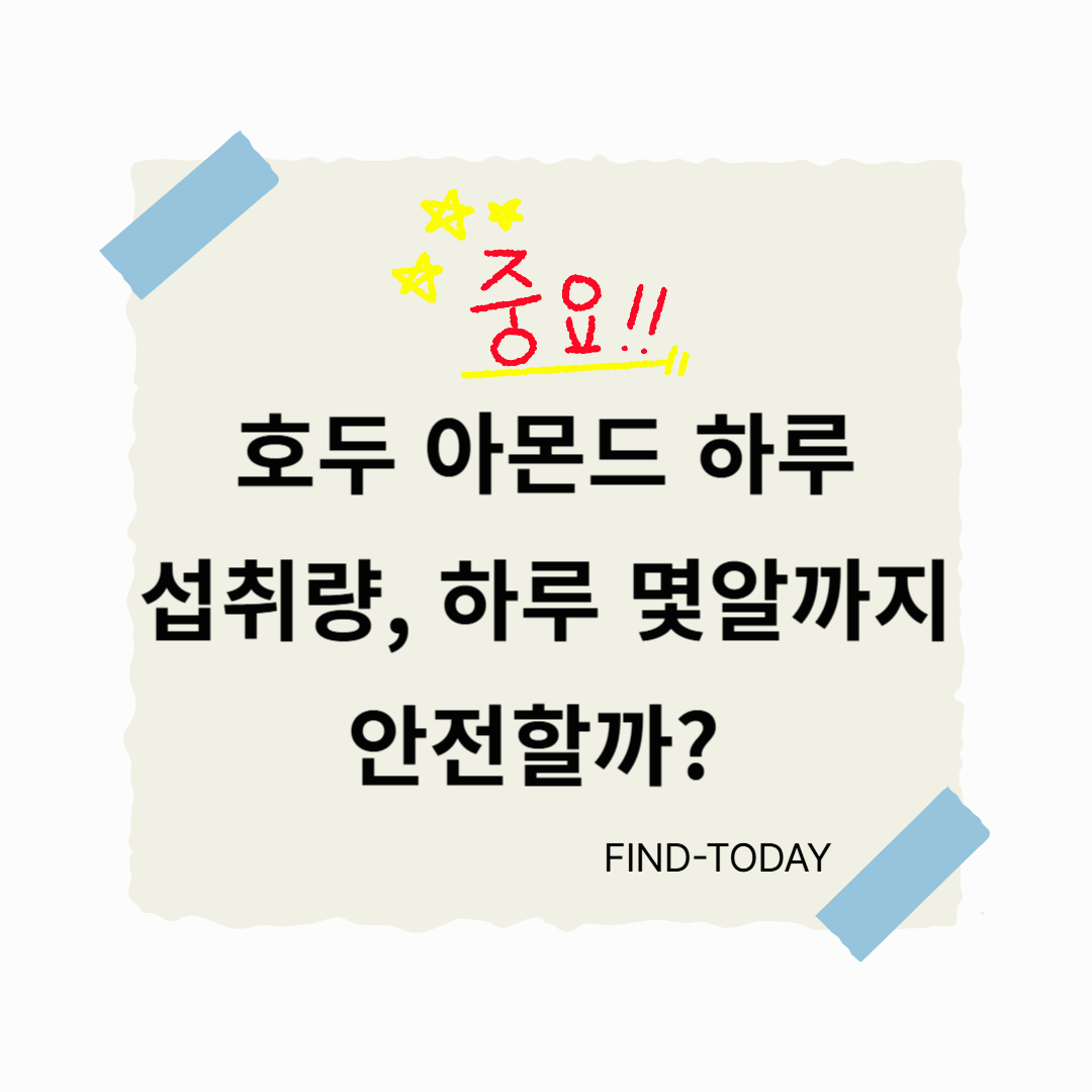 호두 아몬드 하루 섭취량, 하루 몇알까지 안전할까?