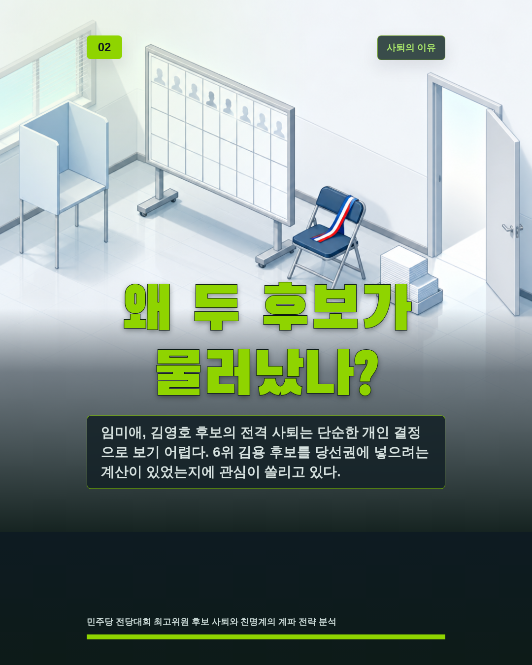 왜 두 후보가 물러났나?