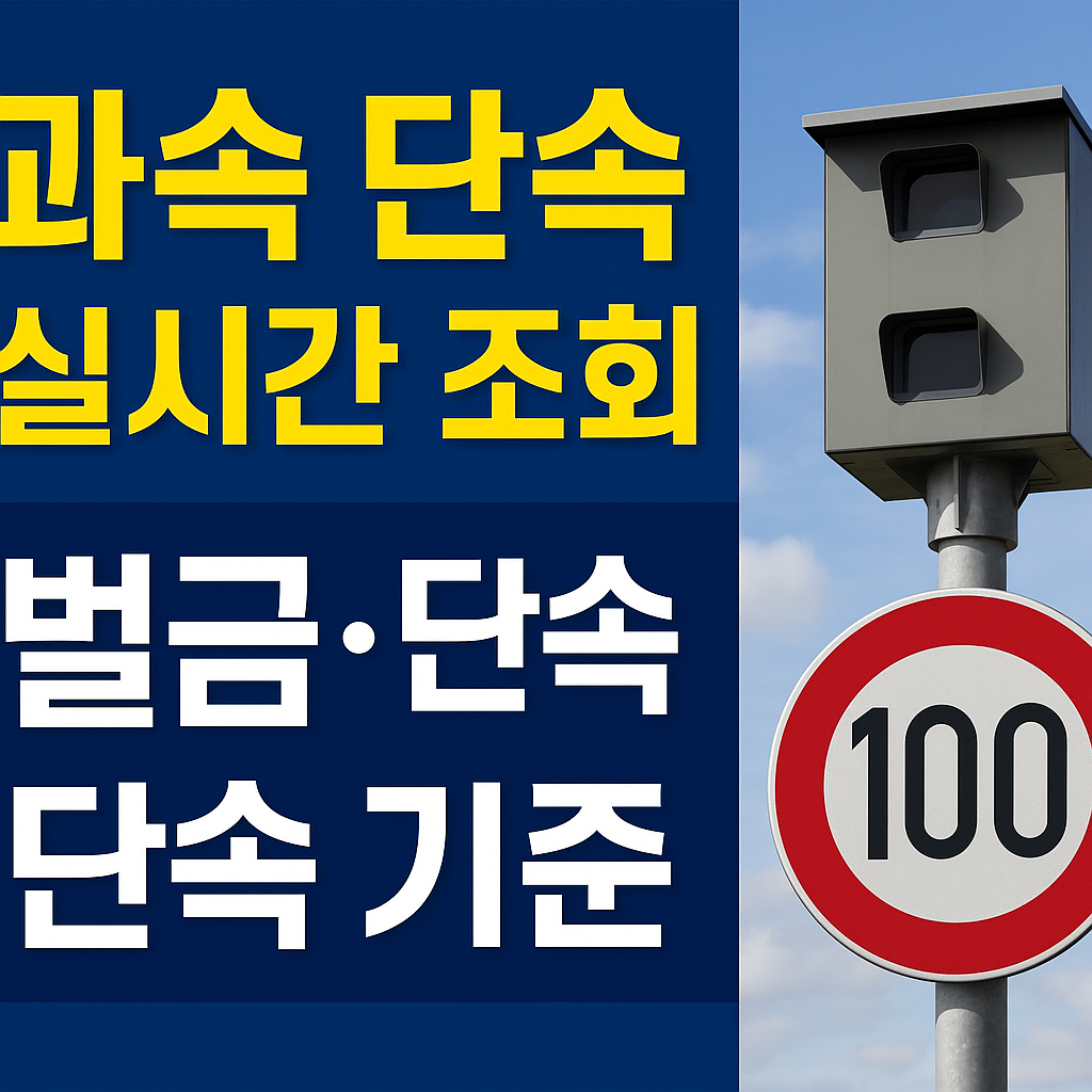 2025 과속 단속 실시간 조회 방법, 과속 벌금&middot;단속 기준까지 한눈에 보기