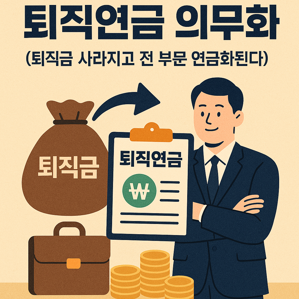 퇴직연금 의무화 (퇴직금 사라지고 전 부문 연금화된다) 관련 사진
